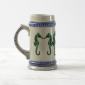 Smaragdseepferde Stein Bierglas (Links)