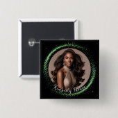 Smaragdstaub-Pageant-Button Button (Vorne & Hinten)