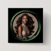 Smaragdstaub-Pageant-Button Button (Vorderseite)