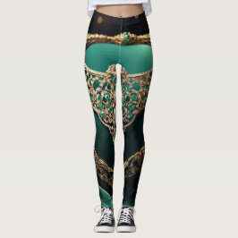 Smaragdverzauberung: Eine Vision von Regalopulenz Leggings