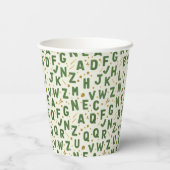 Smaragdwald-Alphabet-Funkeln Pappbecher (Rückseite)