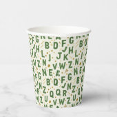 Smaragdwald-Alphabet-Funkeln Pappbecher (Rechts)