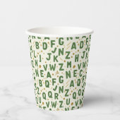 Smaragdwald-Alphabet-Funkeln Pappbecher (Vorderseite)