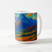Smaragdwald-Aquarell-Leinwand Kaffeetasse (VorderseiteRechts)