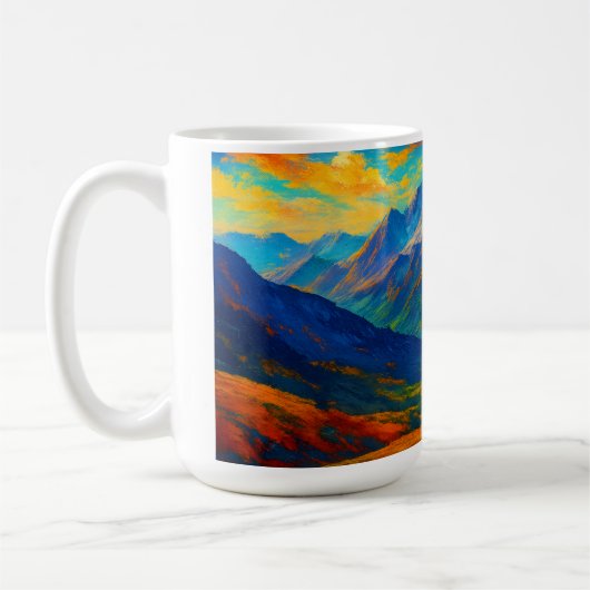 Smaragdwald-Aquarell-Leinwand Kaffeetasse (Links)