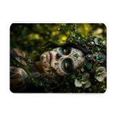 Smaragdwald-Calavera – Grüne Botanik Magnet (Horizontal)