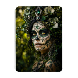 Smaragdwald-Calavera – Grüne Botanik Magnet