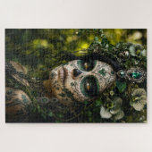 Smaragdwald-Calavera – Grüne Botanik Puzzle (Horizontal)