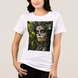 Smaragdwald-Calavera – Grüne Botanik Tri-Blend Shirt