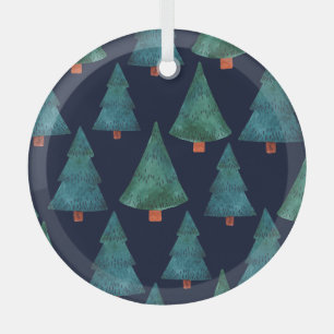 Smaragdwald: Winterurlaubswasser Ornament Aus Glas