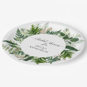 Smaragdwaldlaub der Brautparty-Party-Farn-| Pappteller (Schrägansicht)