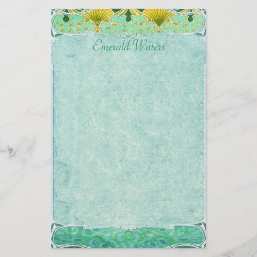 Smaragdwasser - Kunst Nouveau Briefpapier (Vorderseite)