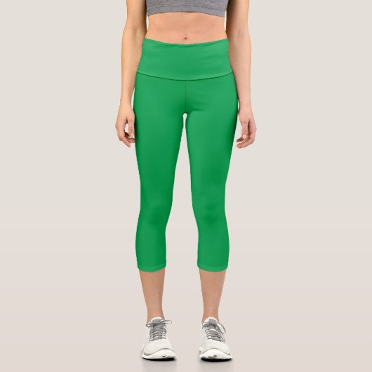 Smaraggrün capri leggings (Vorderseite)