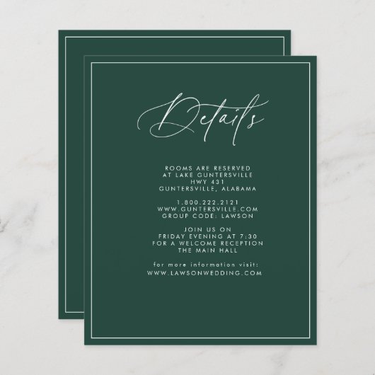 Smarald Details Card (Vorne/Hinten)