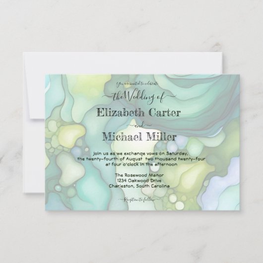 Smarald Dream: Moderner Hochzeitstil Einladung (Vorderseite)