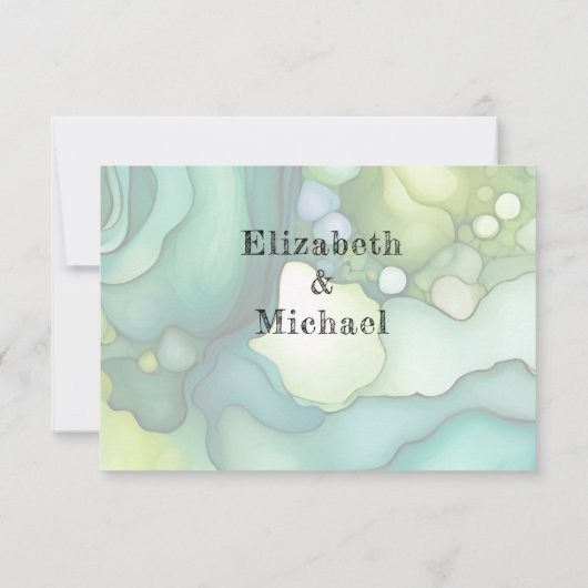 Smarald Dream: Moderner Hochzeitstil Einladung (Rückseite)