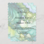 Smarald Dream: Moderner Hochzeitstil Einladung (Vorne/Hinten)