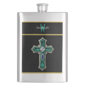 Smarald Dreamscape: Ein Diamant-Crusted Cross Flachmann (Vorderseite)