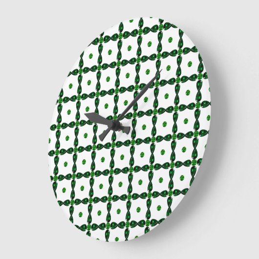 Smarald Gemstone Art, grün Große Wanduhr (Winkel)