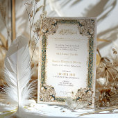 Smarald Gold Islamische Wasserfarbenhochzeit Einladung