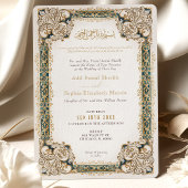 Smarald Gold Islamische Wasserfarbenhochzeit Einladung