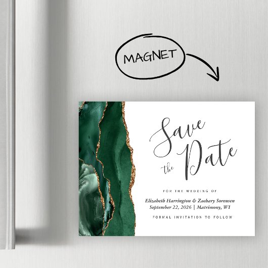 Smarald Green Agate Magnetic Wedding speichern das Magnetkarte