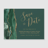 Smarald Green Agate Magnetic Wedding speichern das Magnetkarte (Vorderseite)