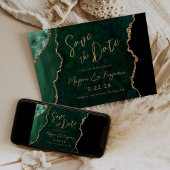 Smarald Green Agate Script Wedding Save the Date