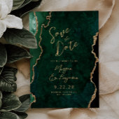 Smarald Green Agate Script Wedding Save the Date