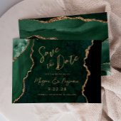 Smarald Green Agate Script Wedding Save the Date