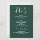 Smarald Green All in one elegante Script Wedding Einladung (Rückseite)