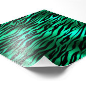 Smarald Green Black Tiger Stripe Wild Animal Fotodruck (Ecke)