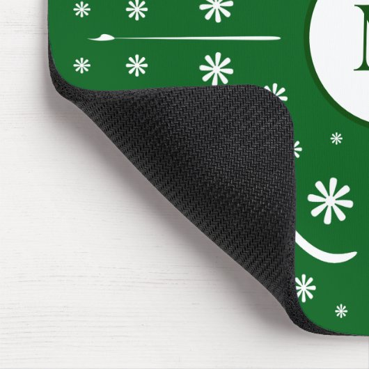 Smarald Green Blume Power Monogram Mouse Pad Mousepad (Ecke)