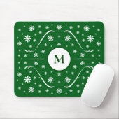 Smarald Green Blume Power Monogram Mouse Pad Mousepad (Mit Mouse)