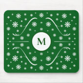 Smarald Green Blume Power Monogram Mouse Pad Mousepad (Vorne)