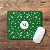 Smarald Green Blume Power Monogram Mouse Pad Mousepad
