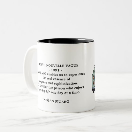 Smarald Green Figaro Auto Figarations Tokyo Zitat Zweifarbige Tasse (Vorderseite Links)