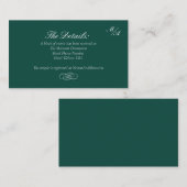 Smarald Green formale Stildetails - Einschlusskart Begleitkarte (Vorne/Hinten)