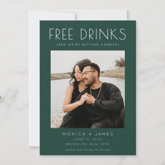 Smarald Green Funny Wedding rettet das Datum Ankündigung (Vorderseite)