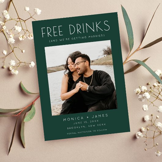 Smarald Green Funny Wedding rettet das Datum Ankündigung