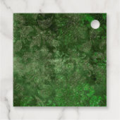 Smarald Green Glows Butterfly und Damask Geschenkanhänger (Rückseite)