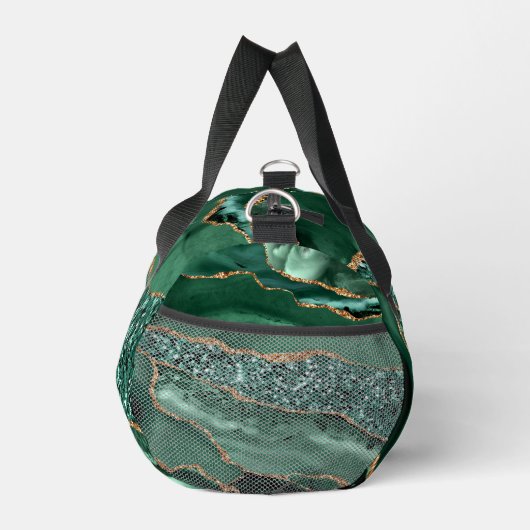 Smarald Green Gold Glitzer Marmor Ihren Namen anpa Duffle Bag (Rechts)