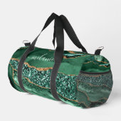 Smarald Green Gold Glitzer Marmor Ihren Namen anpa Duffle Bag (Rechte Ecke)