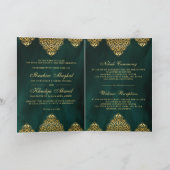 Smarald Green Gold Islamische Motif-Hochzeit Einladung (Innenseite)