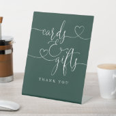 Smarald Green Heart Script Cards und Geschenke Sockelschild (In SItu)