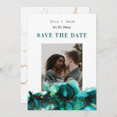 Smarald Green Jewel Tone Hochzeit retten Datum Save The Date (Vorne/Hinten)