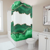 Smarald Green mit Metallic Gold Agate Duschvorhang (Beispiel)