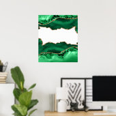 Smarald Green mit Metallic Gold Agate Poster (Heimbüro)