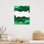 Smarald Green mit Metallic Gold Agate Poster (Küche)