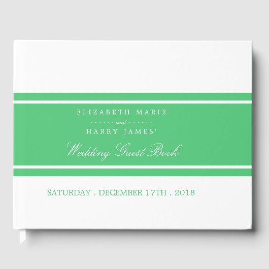Smarald Green Modern Wedding Gästebuch (Vorderseite)